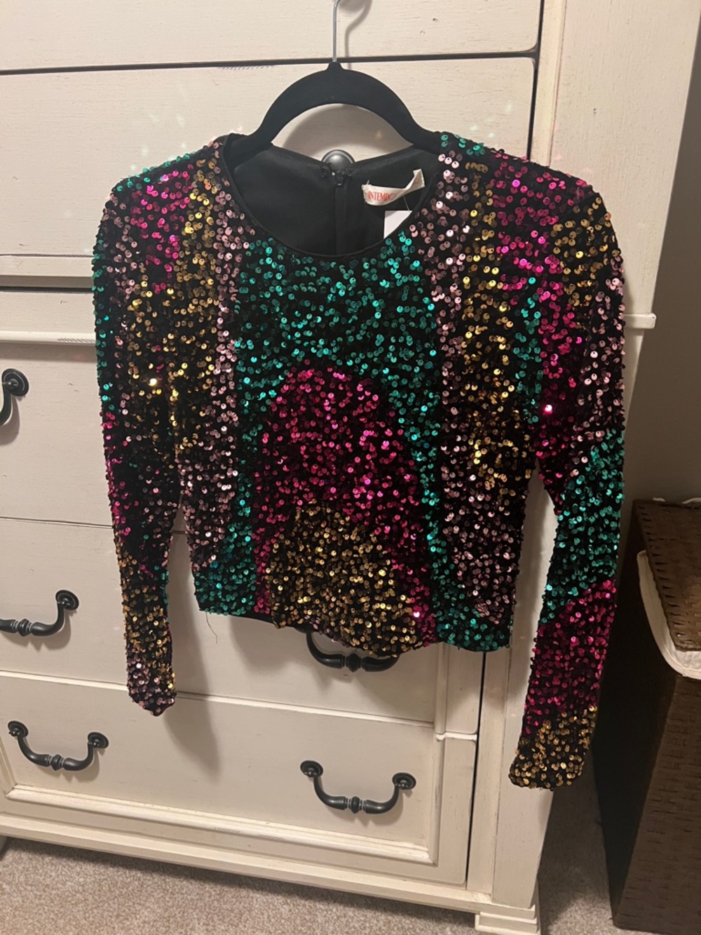 Multicolor Sequin Long Sleeve Top
